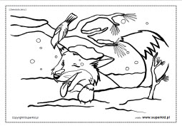 kolorowanki zwierzęta zimą - wilk